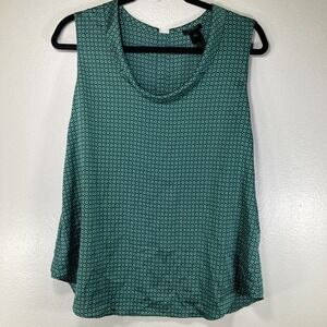 Ann Taylor M Green Silky Tank Cowl Neck